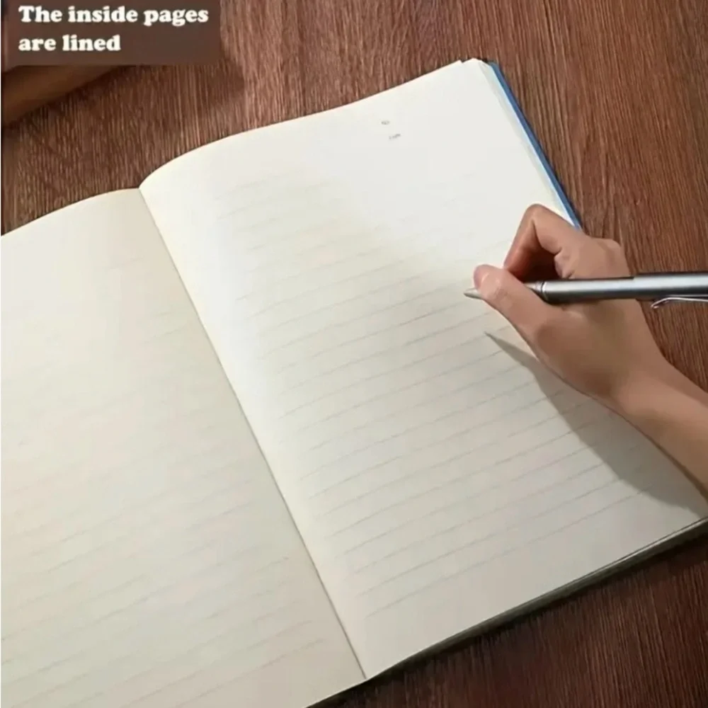 Gray Faux Leather Inspiring Lined Notebook Journal